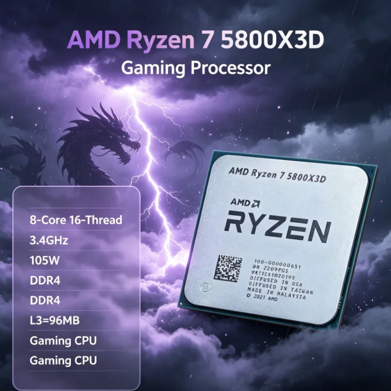 Amd Cpu Ryzen 7 - Processador AMD R7 5800X3D 96 MB
