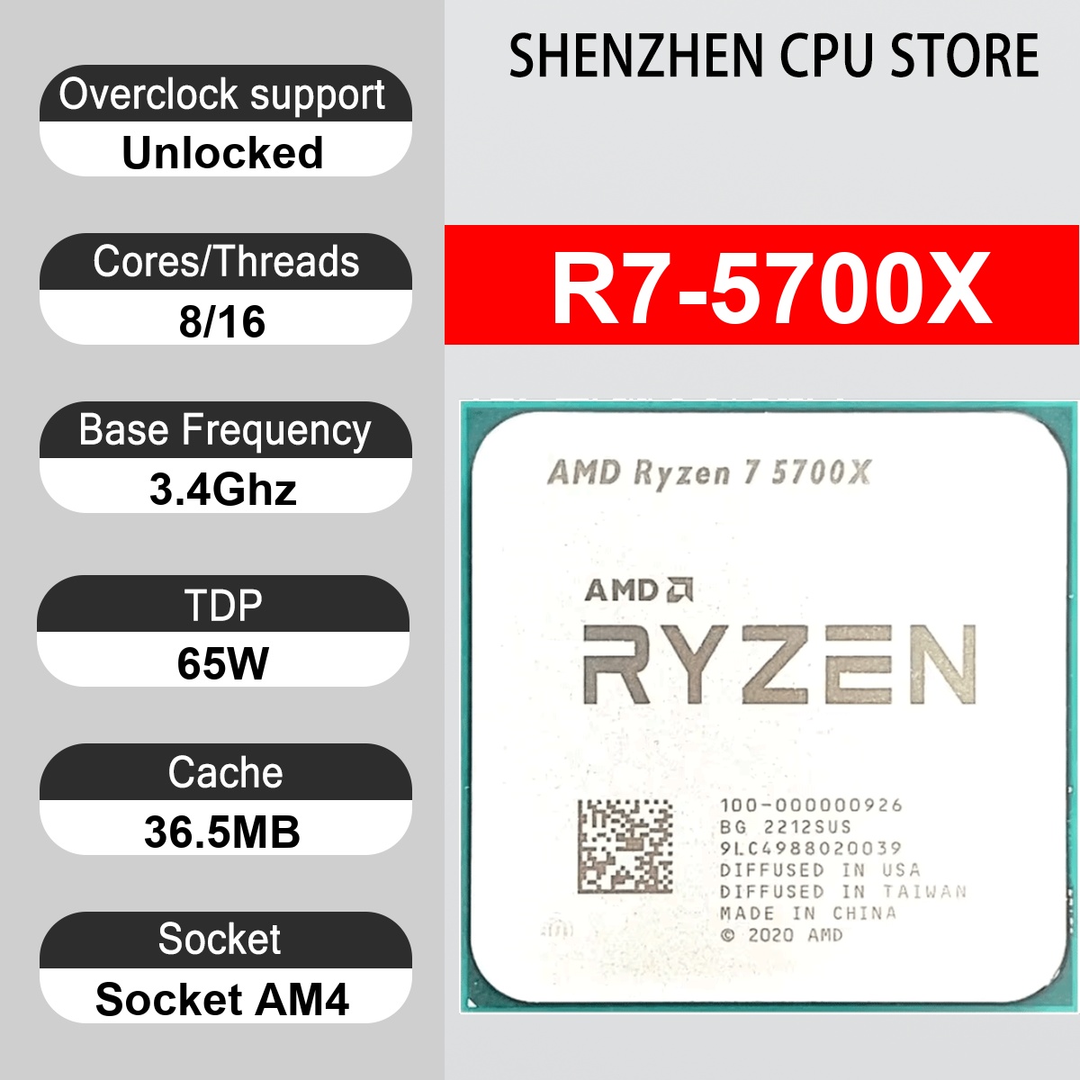 AMD Ryzen 7 5700X 8-Core 16-Th - Amd Cpu Ryzen 7 avaliação e preço